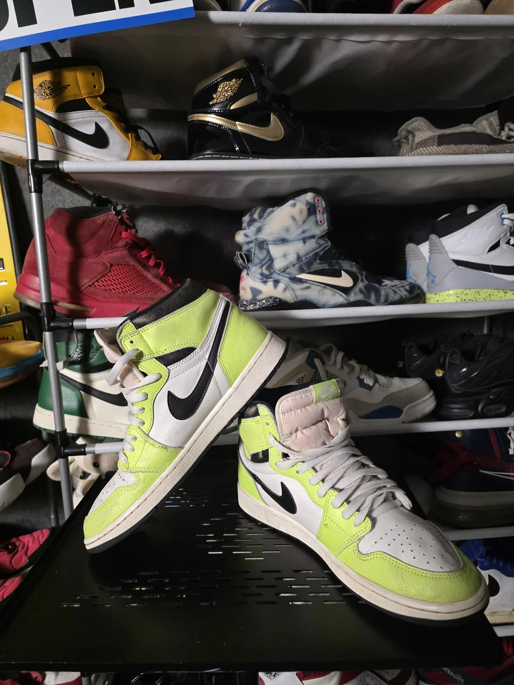 🔥 Nike Air Jordan 1 High Neon Green/Black/White Visionaire Men Size 10.5